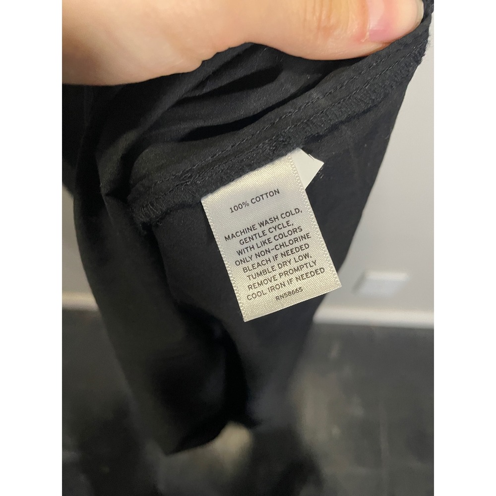 Nordstrom Midi Dress Womens Medium Black Cotton Pleated Sleeveless Minimalist - Picture 6 of 7